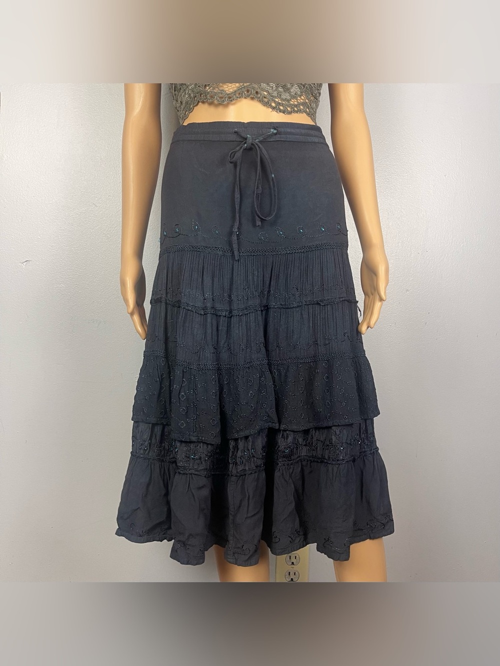 Tiered Midi Skirt